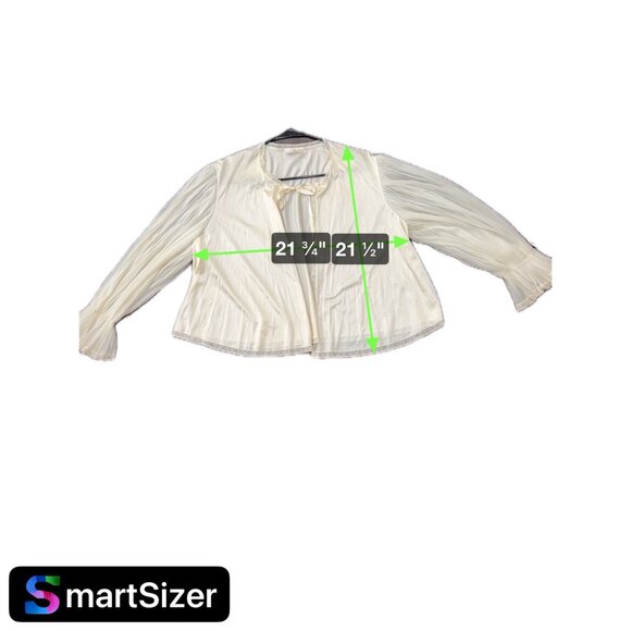 Vintage Jola Two Sheer Pleated Lace Trim Blouse Sz Medium - Picture 12 of 12